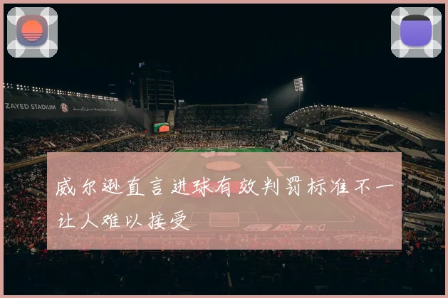 威尔逊直言进球有效判罚标准不一让人难以接受